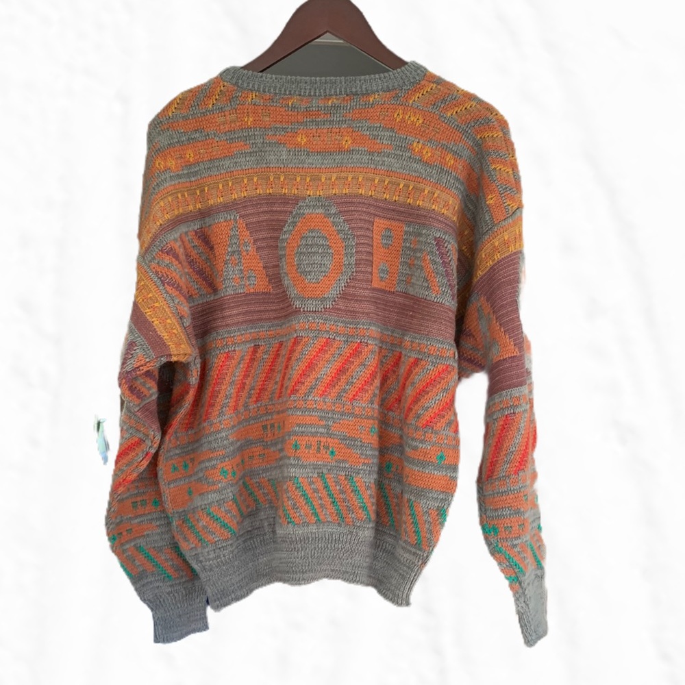 Vintage Peter Jon Clothing 80s Graphic Art Deco Sweater Size Large - Picture 2 of 5